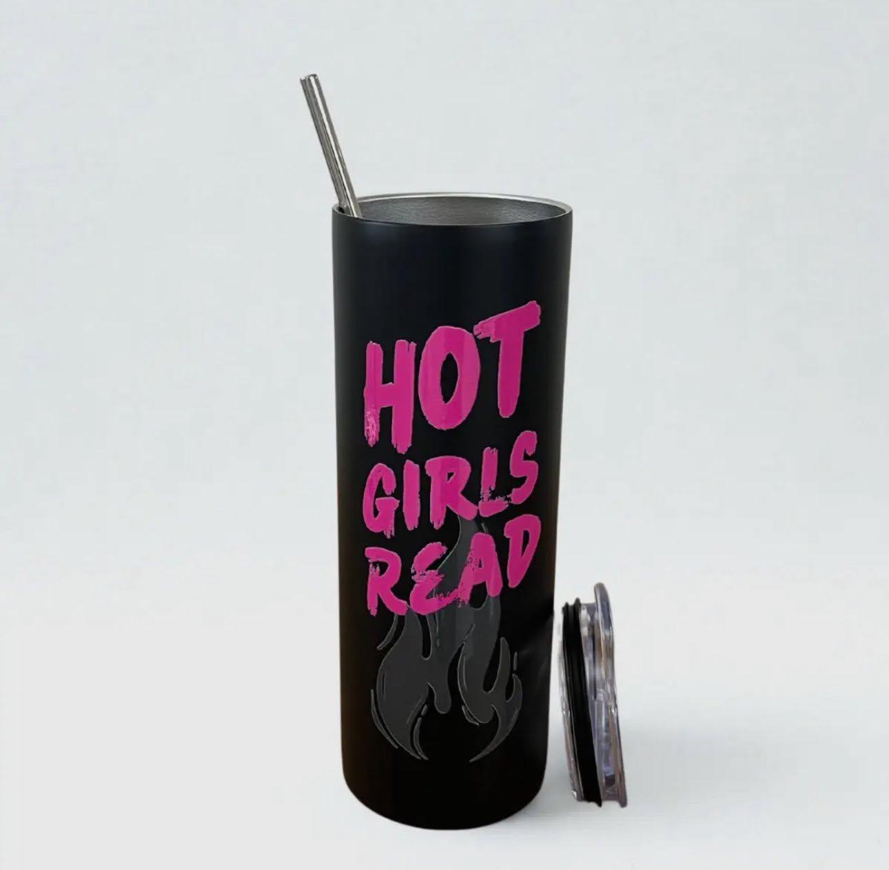 Hot Girls Read tumbler from The Book Haul merch line