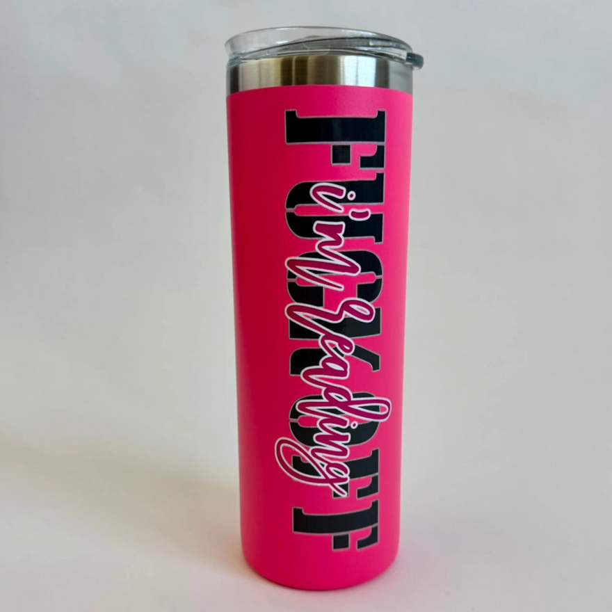 Hot pink bookish tumbler