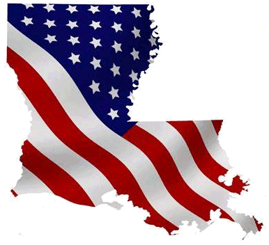 Louisiana Map US Flag.gif