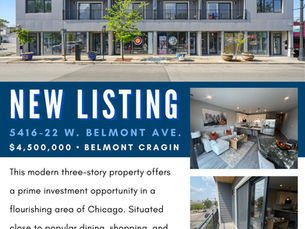 🔹 JUST LISTED – 18 Unit New Construction Mixed-Use Belmont Cragin Building📍 5416-5422 W. Belmont Ave.💰 Offered at $4,500,000