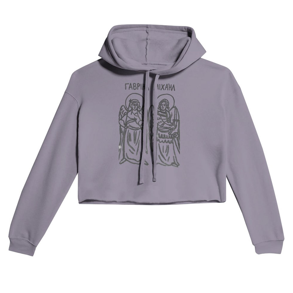Thumbnail: Women's Cropped Hoodie | Bella + Canvas 7502 White archangels