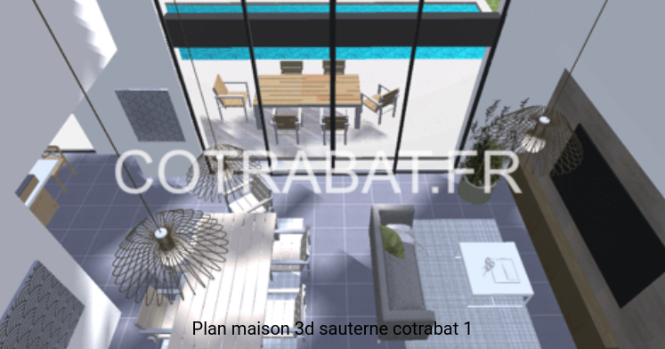 Plan 3D maison Sauterne