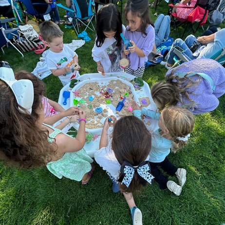 Los Gatos Music in the Park brought dozens of kids to Sensory Celebration's themed activity tables. Serving the South Bay, we have activity table rentals for your party.