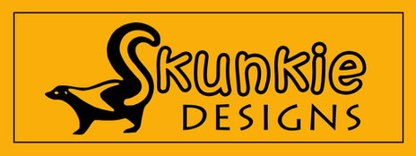 Skunkie Designs logo. A proud sponsor of our community theater in Atlanta.