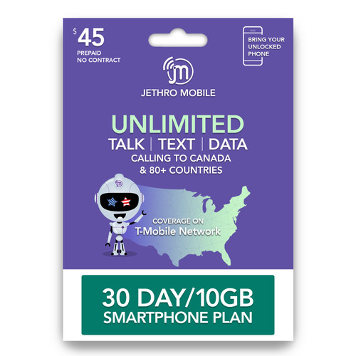 Buy US Prepaid SIM Card 8GB Highspeed Data Jethro Shop Canada