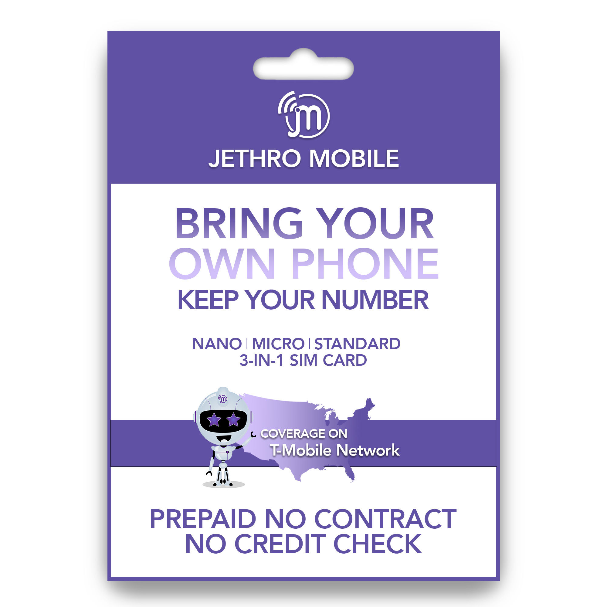 Jethro Mobile 3 in 1 US Travel SIM Card Activation Kit