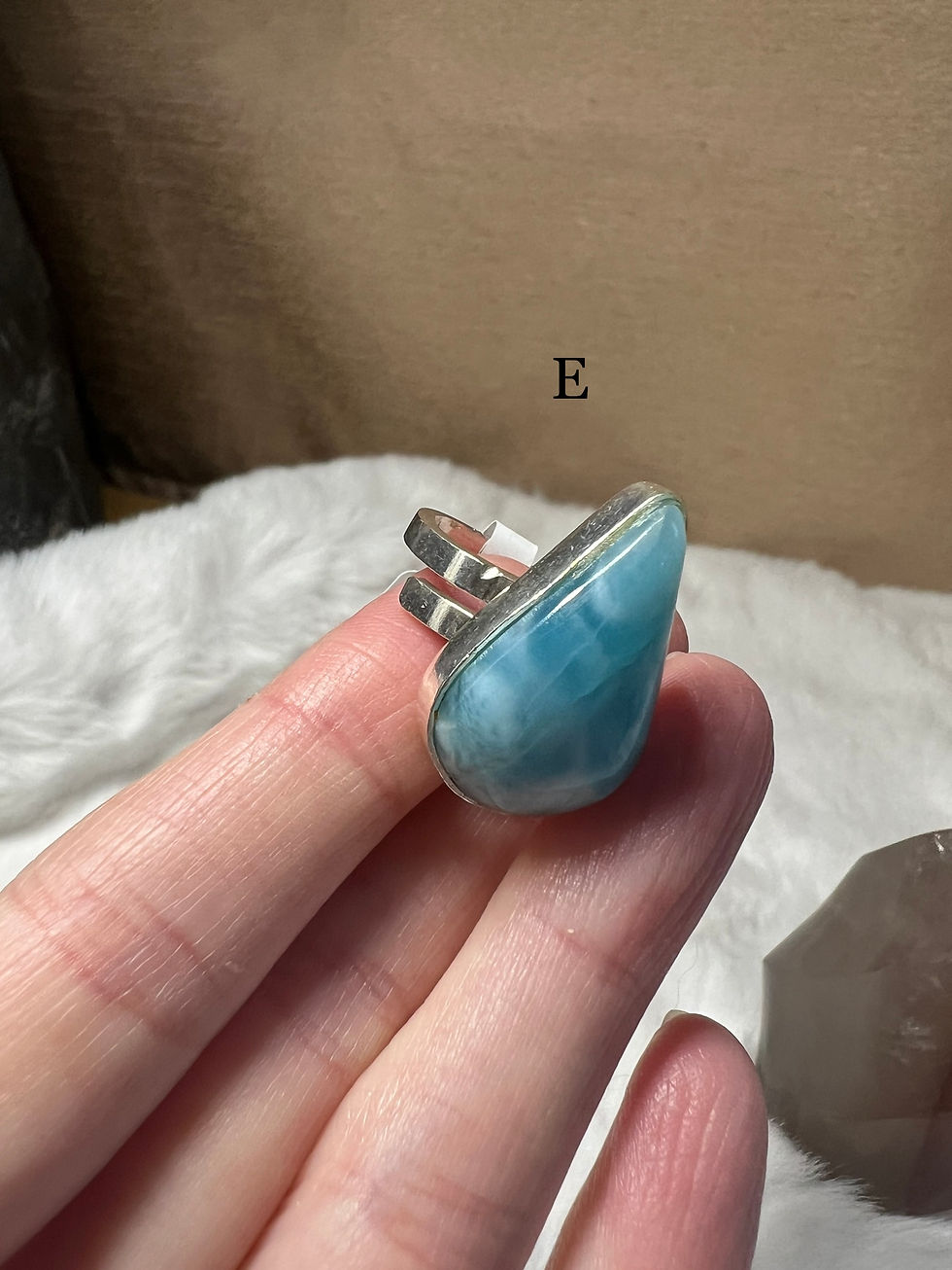 Thumbnail: 925 Silver Larimar Adjustable Rings