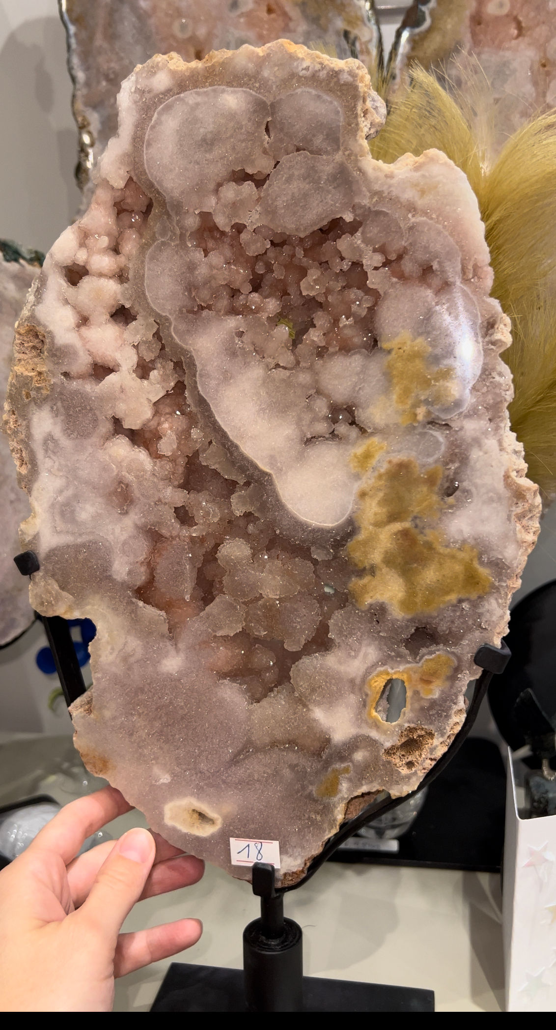 Large Statement Pink Amethyst on Rotating Stand