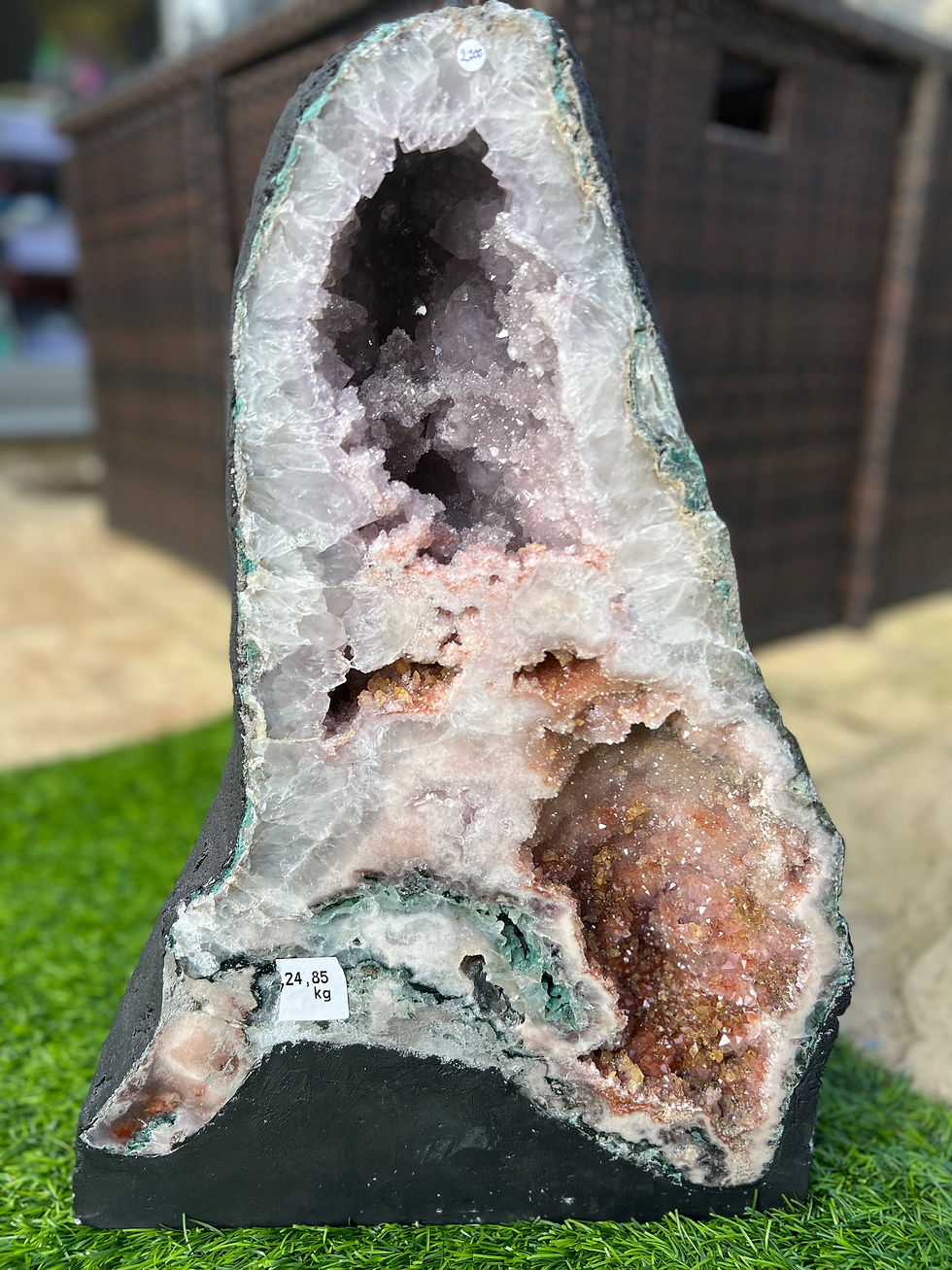 Thumbnail: Rare Pink Amethyst with Sugar Amethyst Cathedral