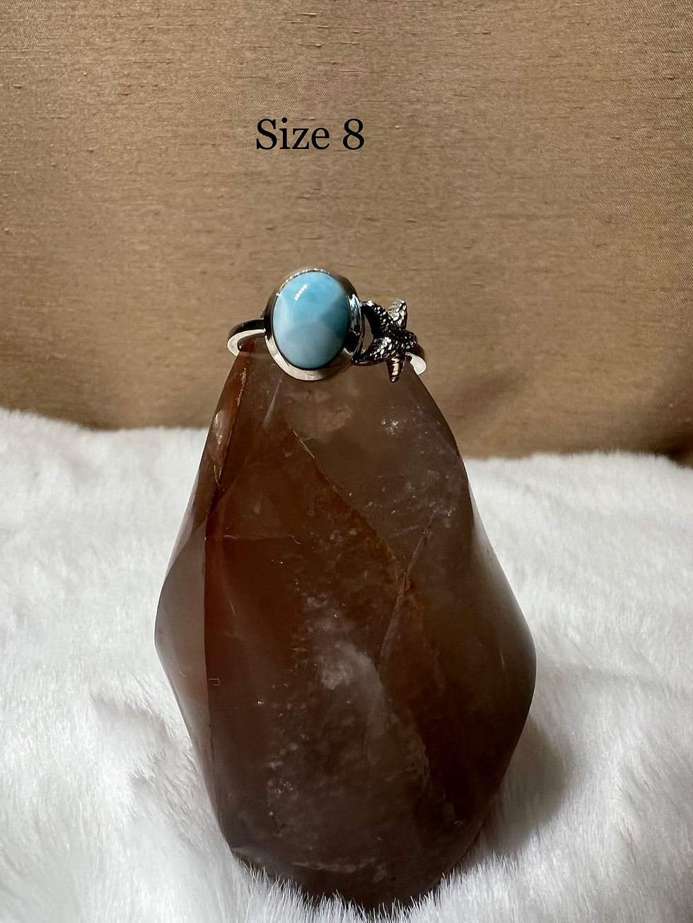 Thumbnail: 925 Silver Larimar Starfish Ring