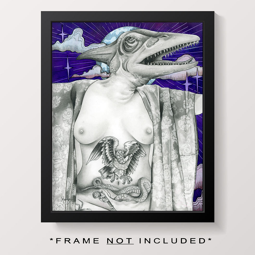 Ptattooed Pterodactyl Print