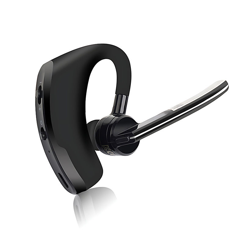 Thumbnail: Black Bluetooth headset with boom microphone and ear hook
