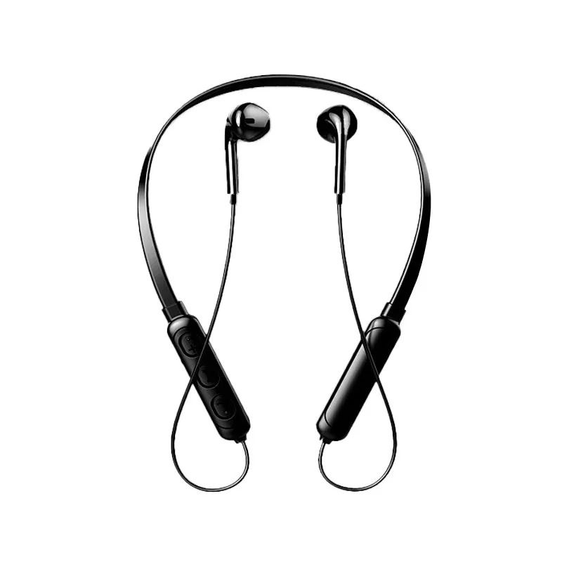 Thumbnail: Black neckband wireless earphones on a white background