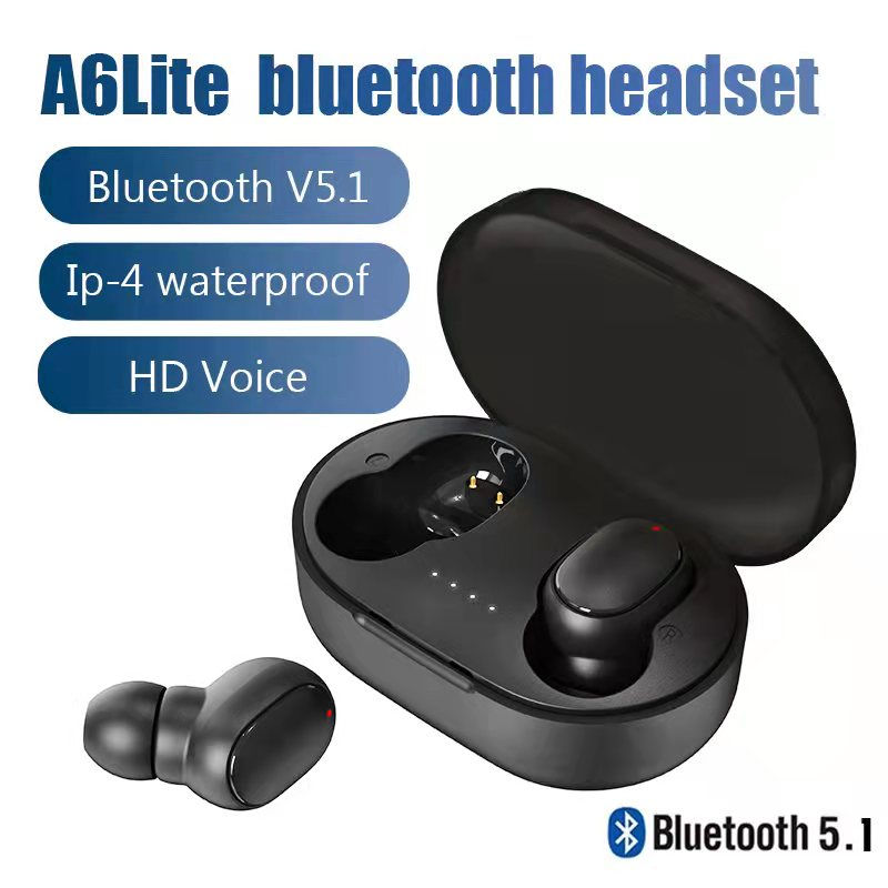 A6Lite Bluetooth 5.1 headset with waterproof charging case