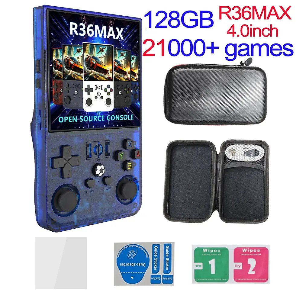 Thumbnail: R36MAX 128GB handheld console with case and accessories