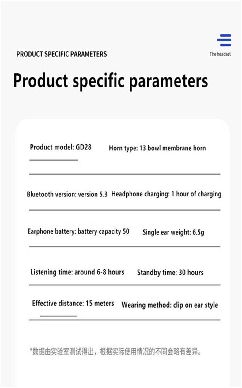Thumbnail: Earphone Clip Wireless Bluetooth Headphone Bone Conduction Headset High Quality 