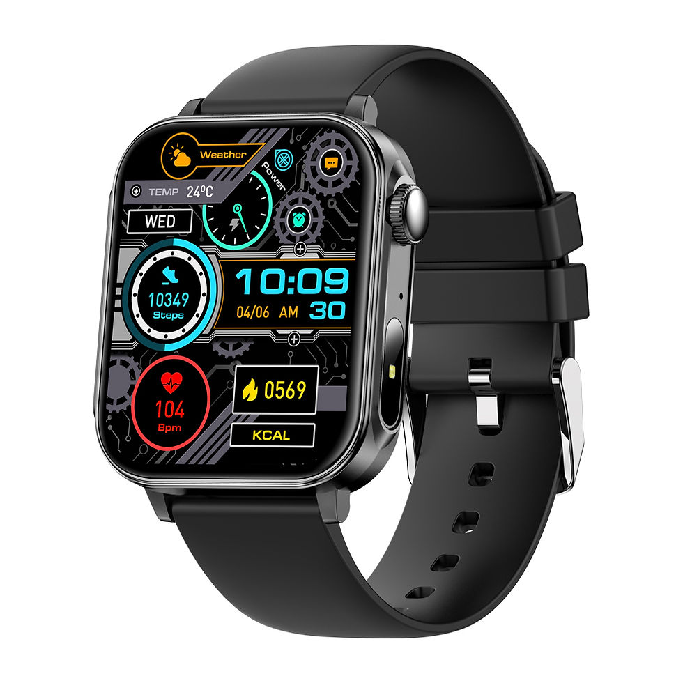 Thumbnail: Black smartwatch with a digital fitness tracker interface