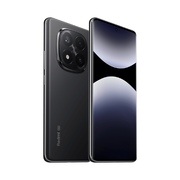 Thumbnail: Back and front view of a black Redmi 5G smartphone.
