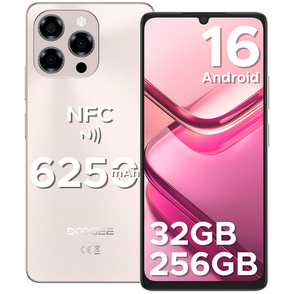 Thumbnail: DOOGEE Note 58 Pro showing Android 16 and 32GB+256GB storage