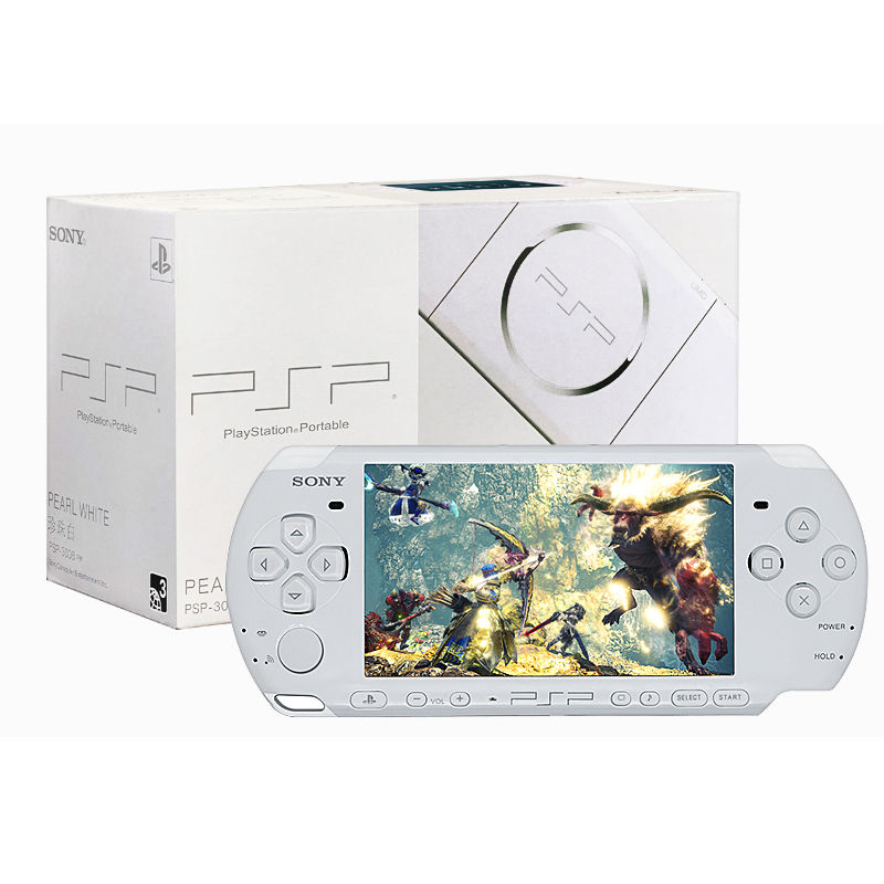 Thumbnail: White Sony PSP console and original retail box