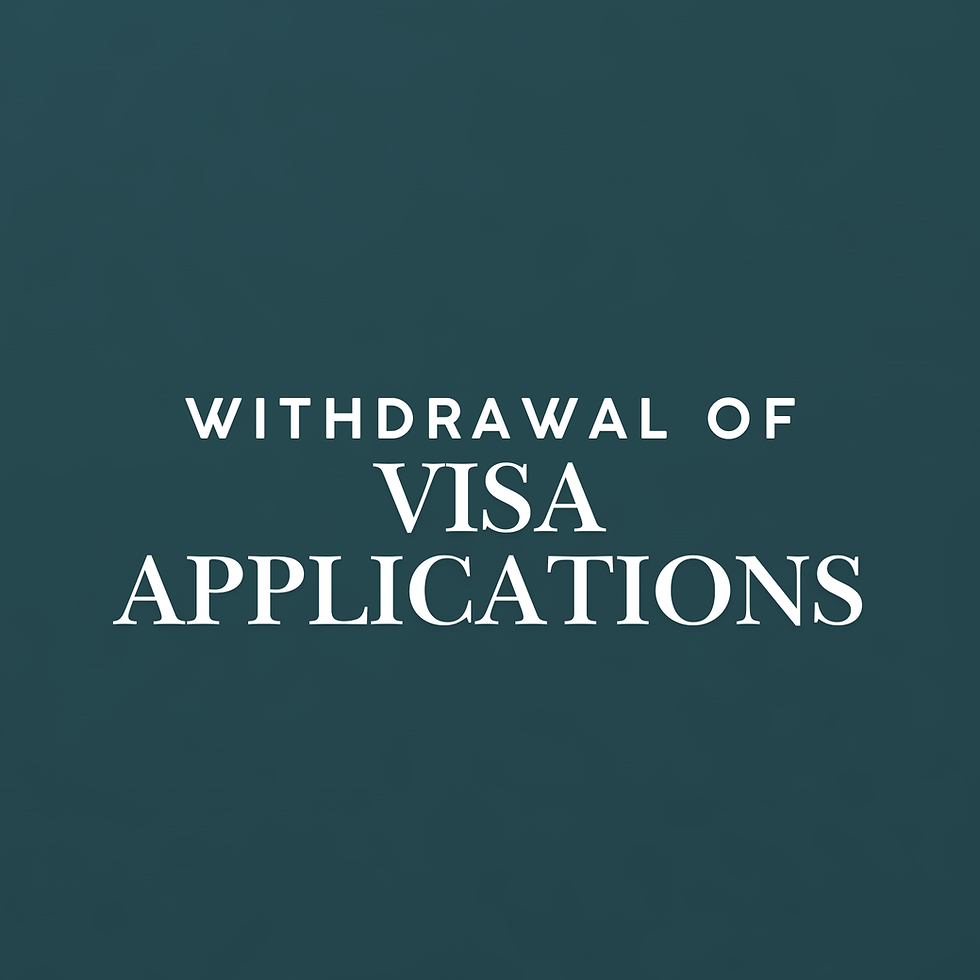 What happens if I withdraw my visa application?