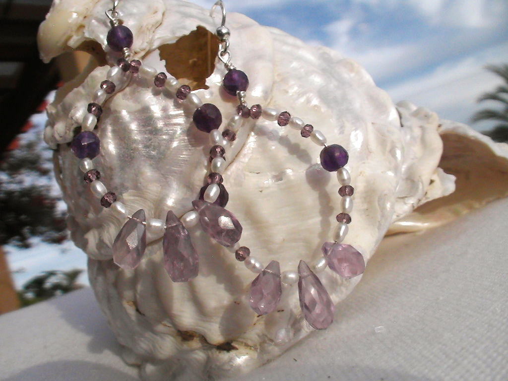 Amethyst Drops & Pearls
