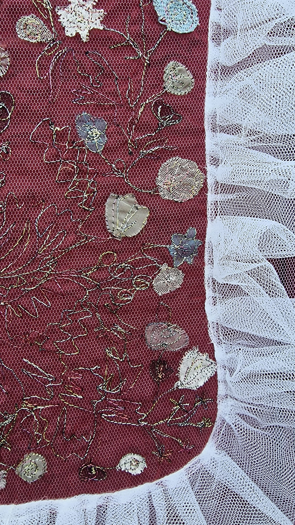 Thumbnail: Red Ruffle Embroidery Art