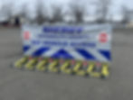 MVB3X barriers displayed with Custom Banner