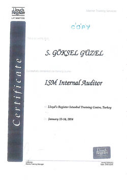 internal auditor certf. Lloyd's Register