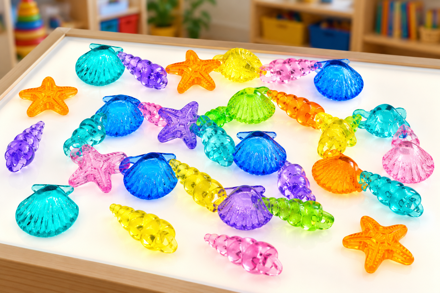 Translucent Seashell Counters 72pcs