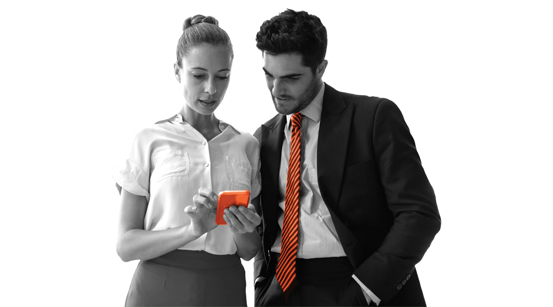 Craveclix Design - Business couple viewing mobile