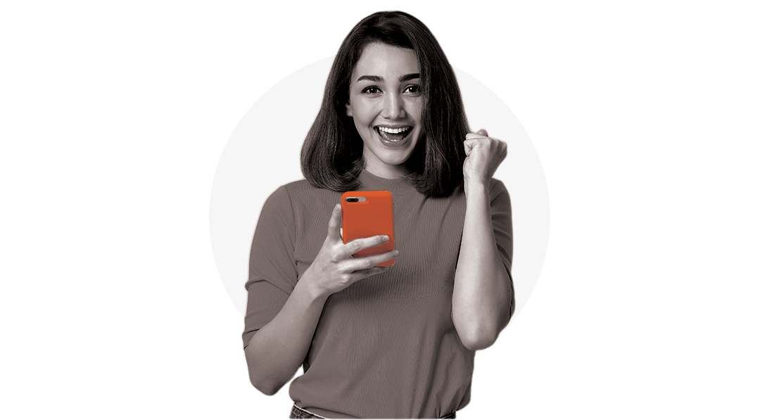 Craveclix - Woman happy by mobile viewing