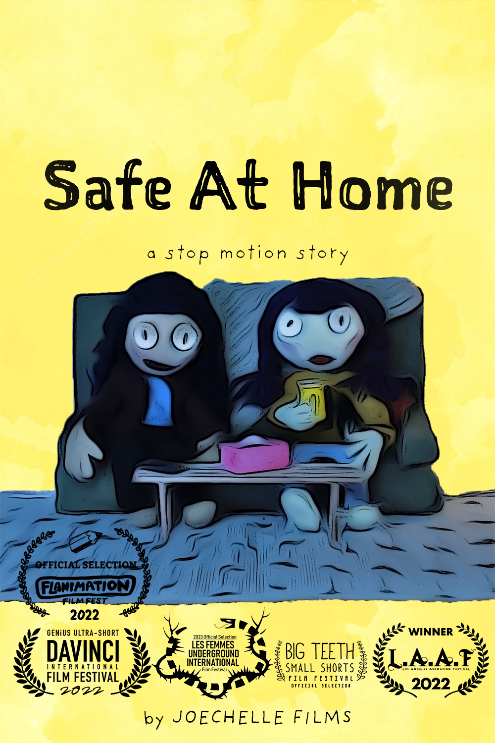 A stop motion movie poster depicting two characters.