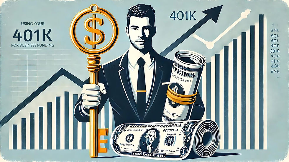 Businessperson Holding Key and 401(k) Document for Business Financing