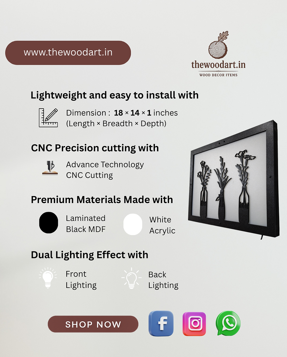 Thumbnail: Backlit Floral Vase Wall Decor