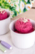 Helado de fresa y mora