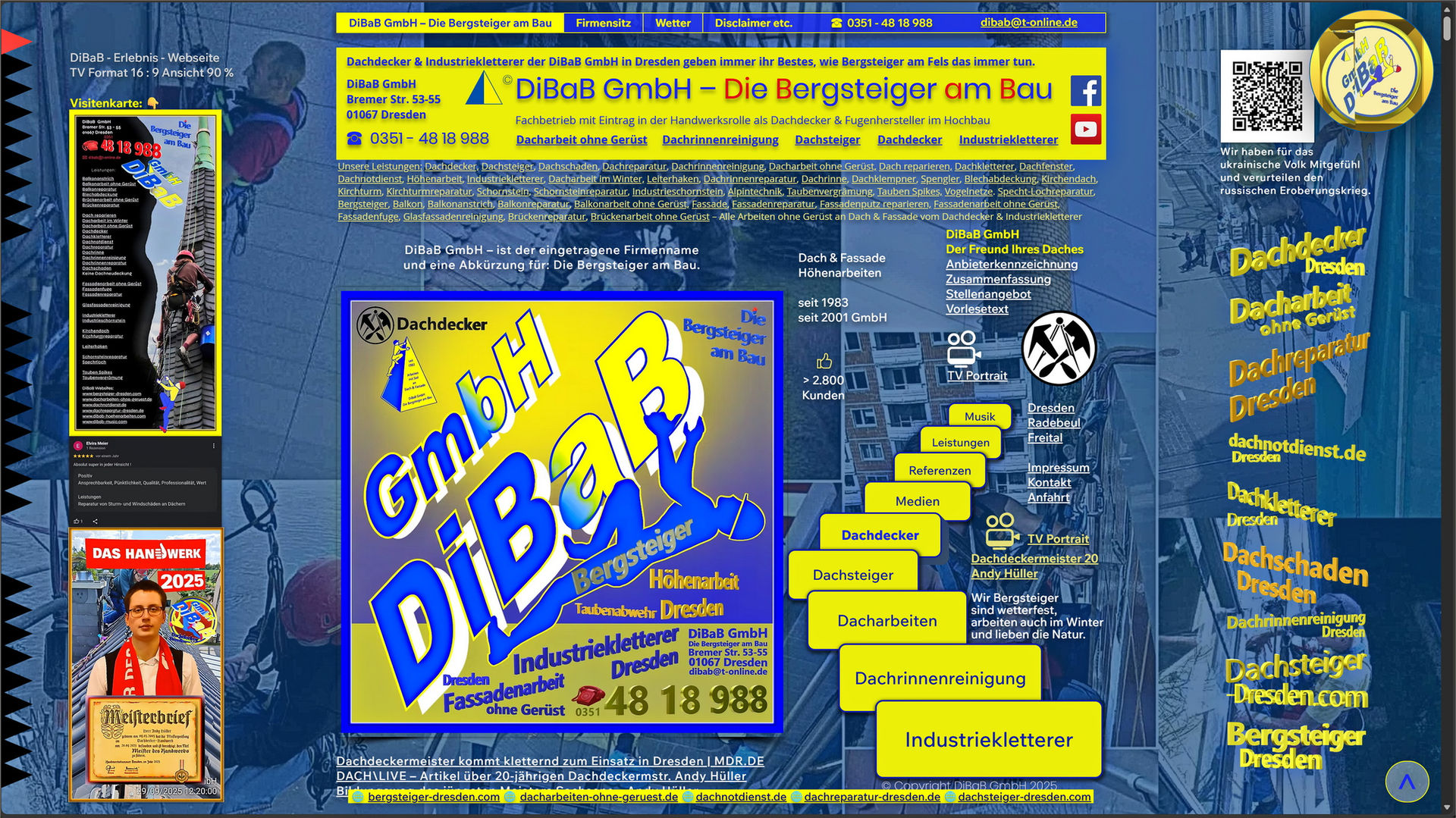 Industriekletterer Dresden | DiBaB GmbH – Dachdecker + Bergsteiger = Dachsteiger & Industriekletterer
