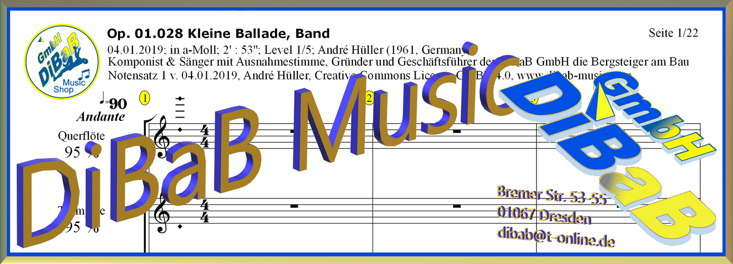 Ballade Noten • Notenverkauf | Deutschland | DiBaB GmbH – DiBaB Music