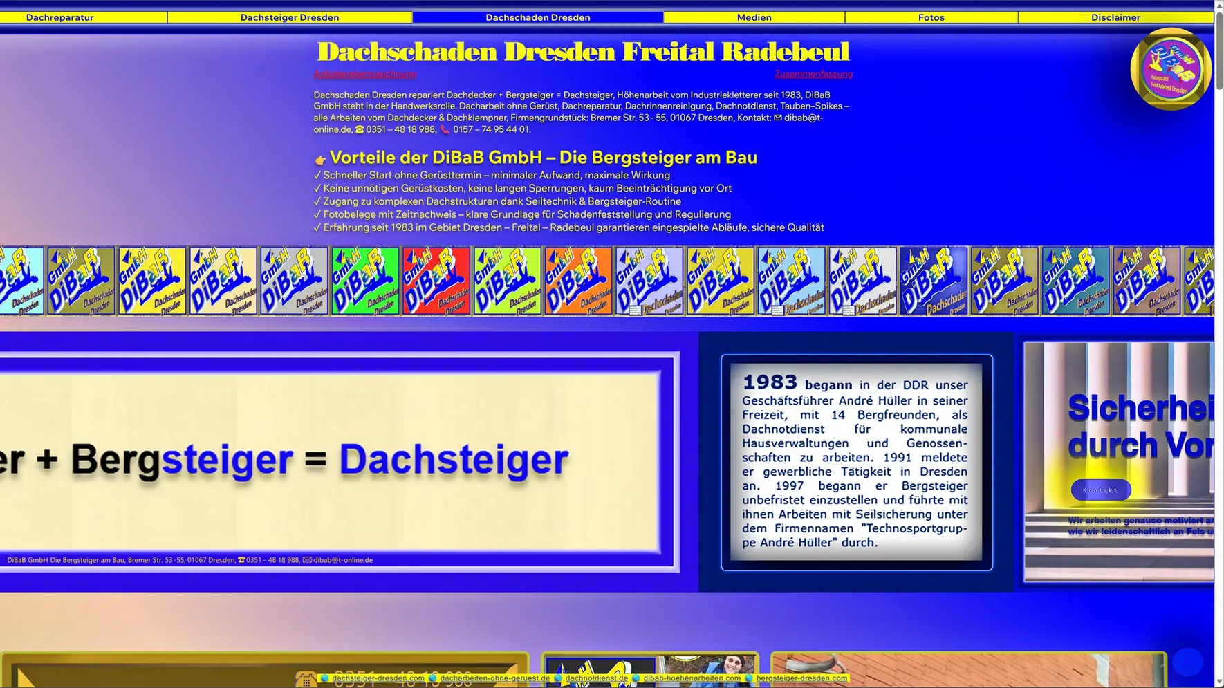 Dachdecker | Dresden | DiBaB GmbH – Dachdecker + Bergsteiger = Dachsteiger & Industriekletterer