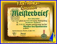 Dachdecker-Meisterbrief Andy Hüller – Jüngster Meister Sachsens