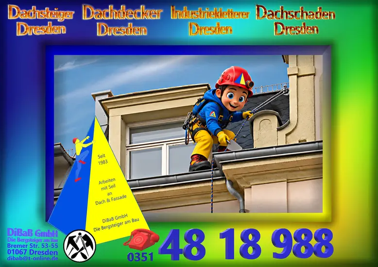 Dachdecker Dresden • Dacharbeit ohne Gerüst • Dachreparatur • Dachnotdienst • Dachrinne
