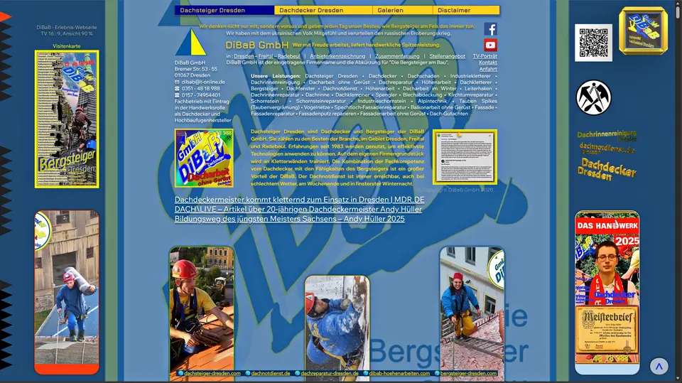 Dachsteiger | Dresden | DiBaB GmbH – Dachdecker + Bergsteiger = Dachsteiger & Industriekletterer