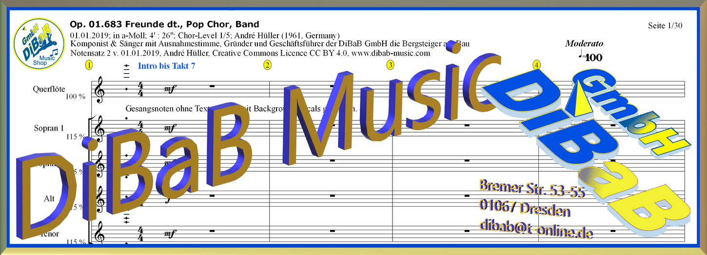 Chor Noten Pop Music • Notenverkauf | Deutschland | DiBaB GmbH – DiBaB Music