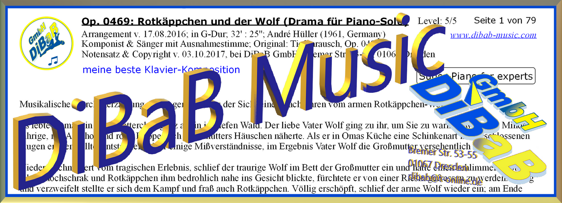 Piano Noten solo • Notenverkauf | Deutschland | DiBaB GmbH – DiBaB Music