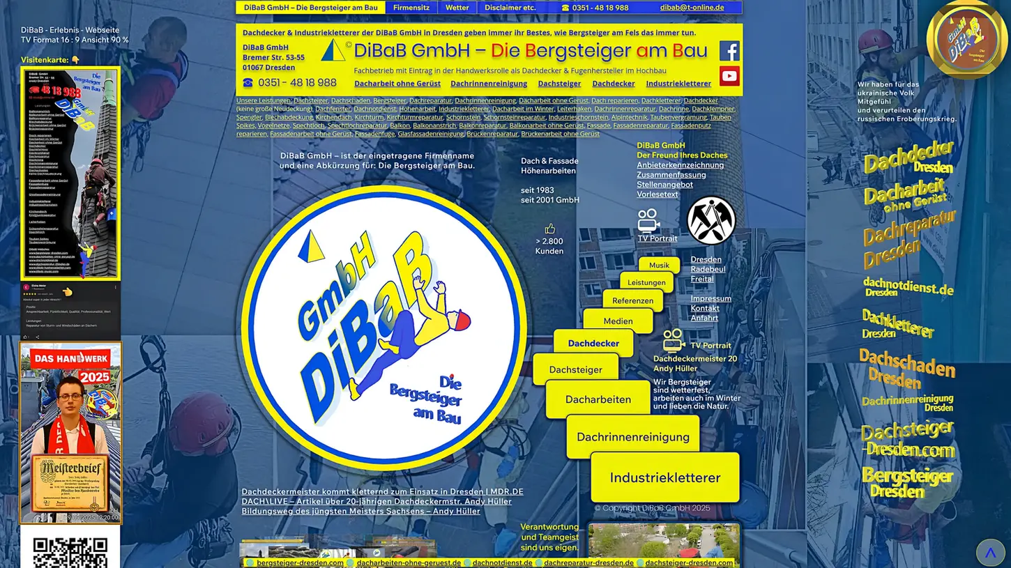 Dachsteiger | Dresden | DiBaB GmbH – Dachdecker + Bergsteiger = Dachsteiger & Industriekletterer