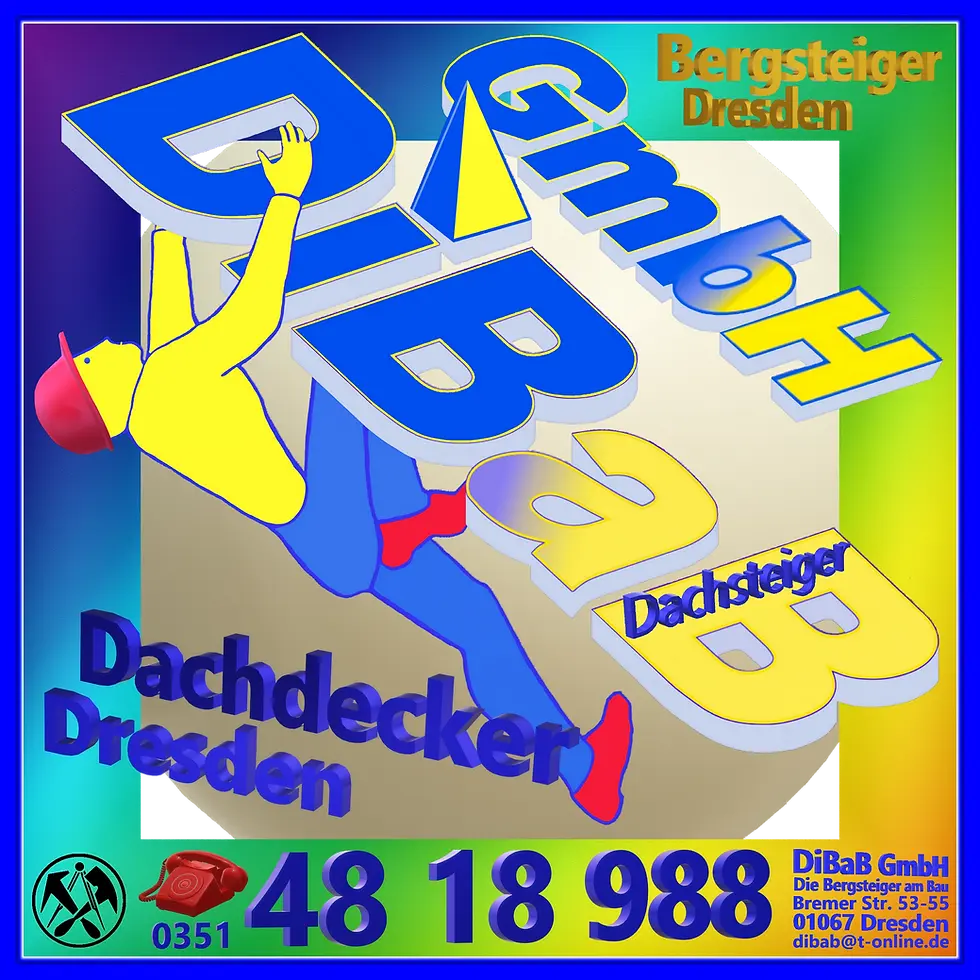 Dacharbeit ohne Gerüst Dresden vom Dachdecker + Bergsteiger = Dachsteiger, Industrieklette
