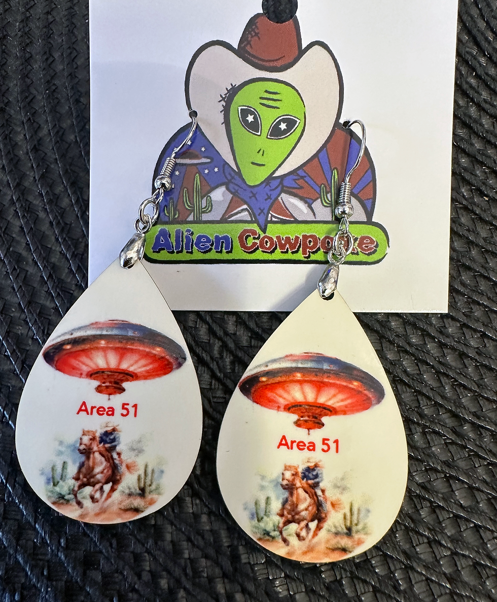 Cowboys & Aliens Collection - Red UFO Roundup 2 Earrings