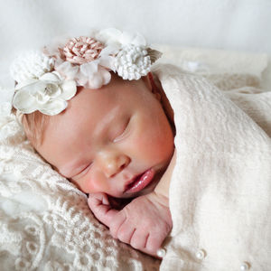 Newborn close-up in studio