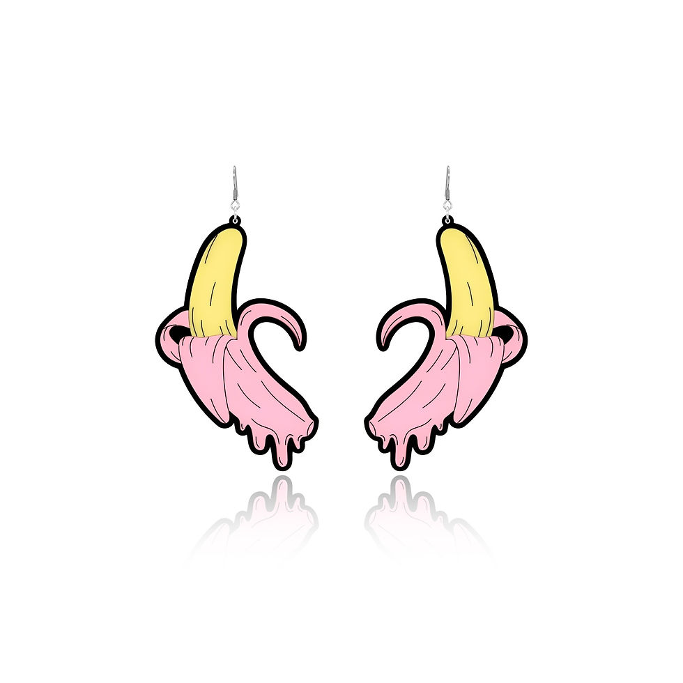 Pink Banana - close up, Ricardo Style, acrylic jewellery