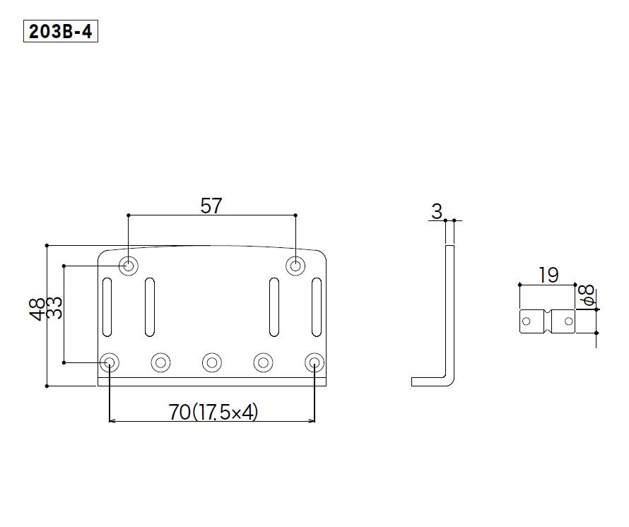 Thumbnail: GOTOH® 203B4 Black Bass Guitar Bridge ~ MIJ